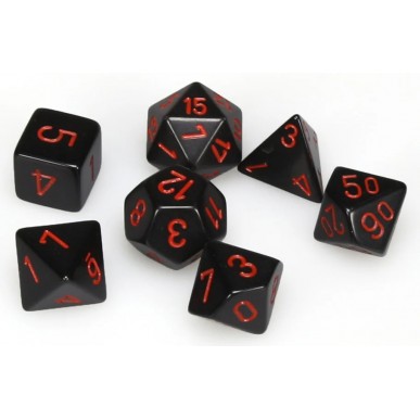 Chessex - Set 7 Dadi - Opaque Black/Red