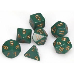Chessex - Set 7 Dadi - Opaque Dusty Green/Gold