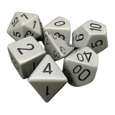 Chessex - Set 7 Dadi - Opaque Grey/Black