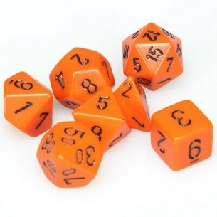 Chessex - Set 7 Dadi - Opaque Orange/Black