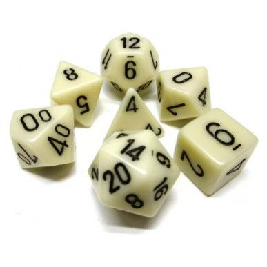Chessex - Set 7 Dadi - Opaque Ivory/Black