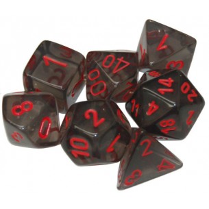 Chessex - Set 7 Dadi - Translucent Smoke/Red