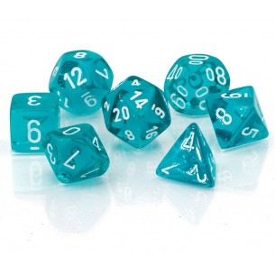 Chessex - Set 7 Dadi - Translucent Teal/White