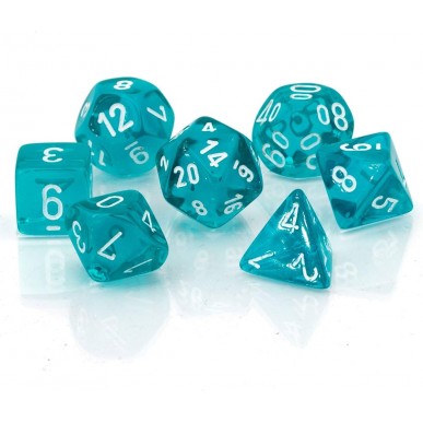 Chessex - Set 7 Dadi - Translucent Teal/White