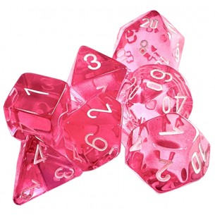 Chessex - Set 7 Dadi - Translucent Pink/White