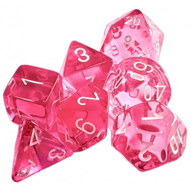 Chessex - Set 7 Dadi - Translucent Pink/White