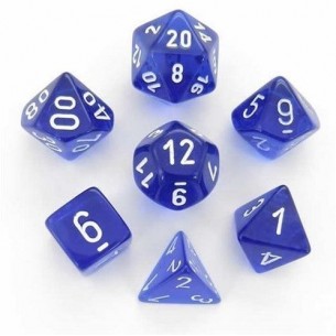 Chessex - Set 7 Dadi - Translucent Blue/White