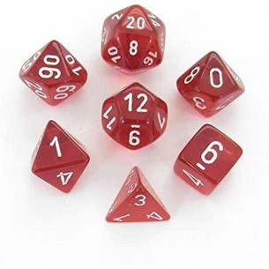 Chessex - Set 7 Dadi - Translucent Red/White
