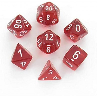 Chessex - Set 7 Dadi - Translucent Red/White