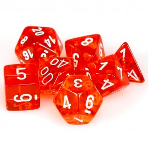 Chessex - Set 7 Dadi - Translucent Orange/White