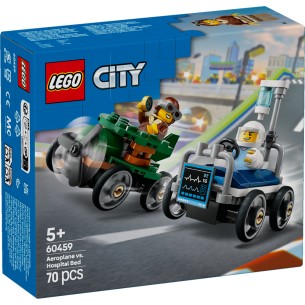LEGO City - 60459 - Pack Veicoli da Corsa: Aereo contro Letto d'Ospedale