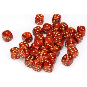 Chessex - Set 36 Dadi da 12mm - Scarab Scarlet/Gold