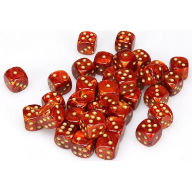 Chessex - Set 36 Dadi da 12mm - Scarab Scarlet/Gold