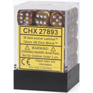Chessex - Set 36 Dadi da 12mm - Lustrous Gold/Silver 2