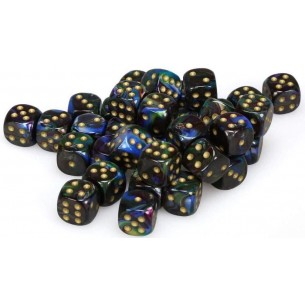 Chessex - Set 36 Dadi da 12mm - Lustrous Shadow/Gold