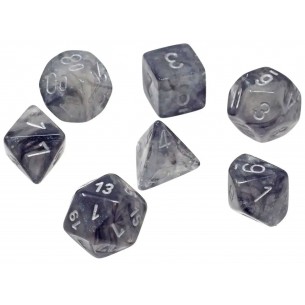 Chessex - Set 7 Dadi - Borealis Luminary Light Smoke/Silver