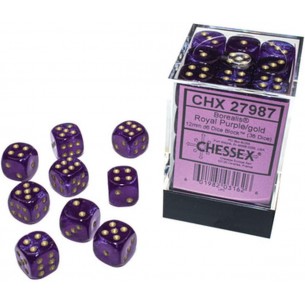 Chessex - Set 36 Dadi da 12mm - Borealis Luminary Royal Purple/Gold 2
