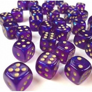 Chessex - Set 36 Dadi da 12mm - Borealis Luminary Royal Purple/Gold
