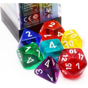 Chessex - Set 7 Dadi - Prism Translucent GM and Beginner Player 2