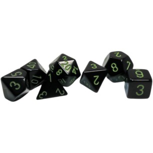 Chessex - Set 7 Dadi - Opaque Black/Green