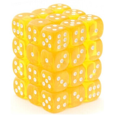 Chessex - Set 36 Dadi da 12mm - Translucent Yellow/White