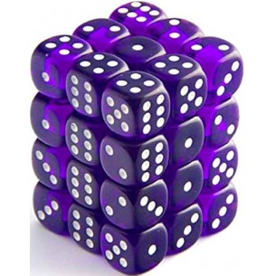 Chessex - Set 36 Dadi da 12mm - Translucent Purple/White