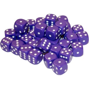 Chessex - Set 36 Dadi da 12mm - Opaque Purple/White
