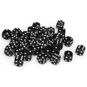 Chessex - Set 36 Dadi da 12mm - Opaque Black/White