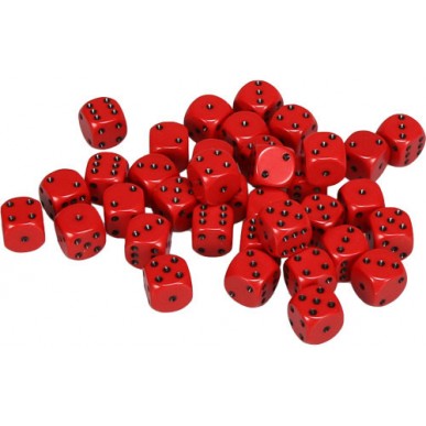 Chessex - Set 36 Dadi da 12mm - Opaque Red/Black
