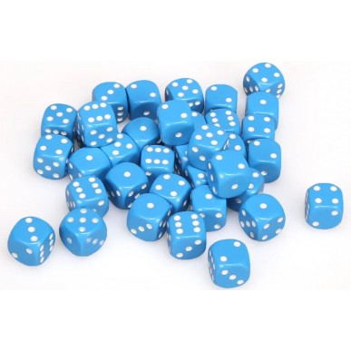 Chessex - Set 36 Dadi da 12mm - Opaque Light Blue/White