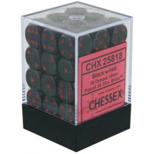Chessex - Set 36 Dadi da 12mm - Opaque Black/Red 2