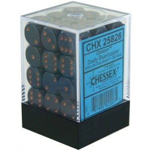 Chessex - Set 36 Dadi da 12mm - Opaque Dusty Blue/Copper 2