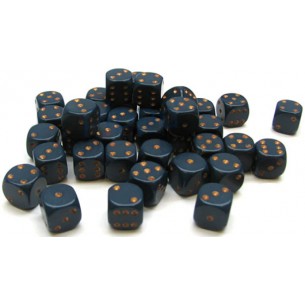 Chessex - Set 36 Dadi da 12mm - Opaque Dusty Blue/Copper