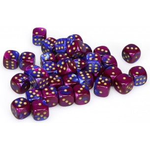Chessex - Set 36 Dadi da 12mm - Gemini Blue/Purple/Gold
