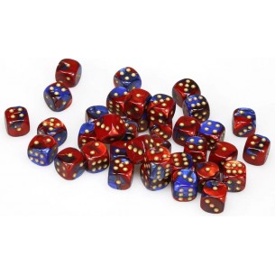 Chessex - Set 36 Dadi da 12mm - Gemini Blue/Red/Gold