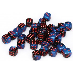 Chessex - Set 36 Dadi da 12mm - Gemini Black/Starlight/Red