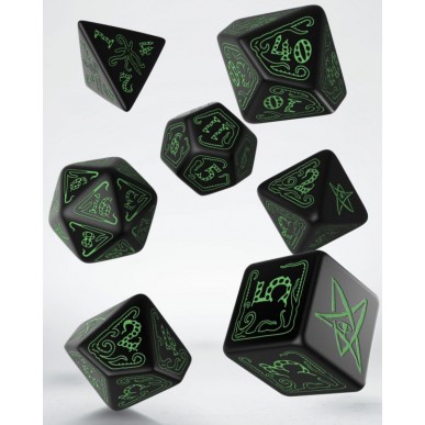 Q Workshop - Set 7 Dadi - Call of Cthulhu Black & Green