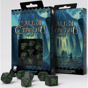 Q Workshop - Set 7 Dadi - Call of Cthulhu Black & Green