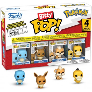 Funko Bitty Pop - Pokémon 4 Pack - Squirtle / Eevee / Growlithe / Psyduck
