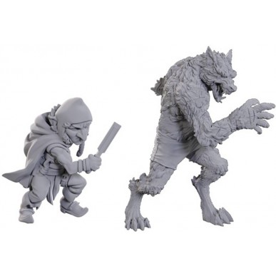 Critical Role Unpainted Miniatures - Chetney Pock O'Pea & Werewolf