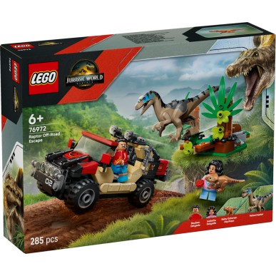 LEGO Jurassic World - 76972 - Fuga dal Raptor sul Fuoristrada