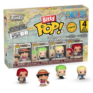 Funko Bitty Pop - One Piece 4 Pack - Monkey D. Luffy / Roronoa Zoro / Axe Hand Morgan / Mystery (Chase)