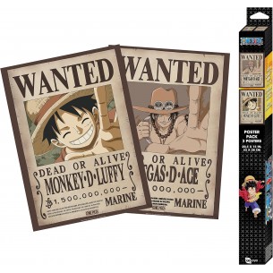 Set di 2 Poster - One Piece - Wanted Monkey D. Luffy & Portgas D. Ace (52 x 38 cm)