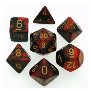 Mixed dice set Gemini Black-Red w/gold - Chessex CHX 26433 Chessex 8,90 €