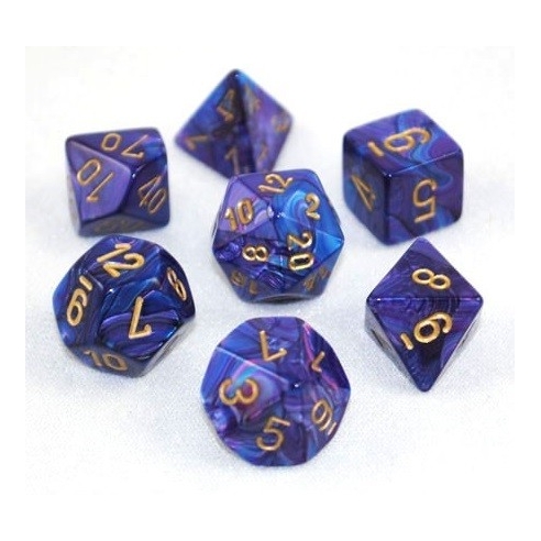 Mixed dice set Lustrous Purple w/gold - Chessex CHX 27497 Chessex 8,90 €