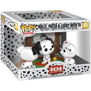 Funko Pop Moment 1664 - Rolly, Patch & Lucky with TV - 101 Dalmatians (Oversized)