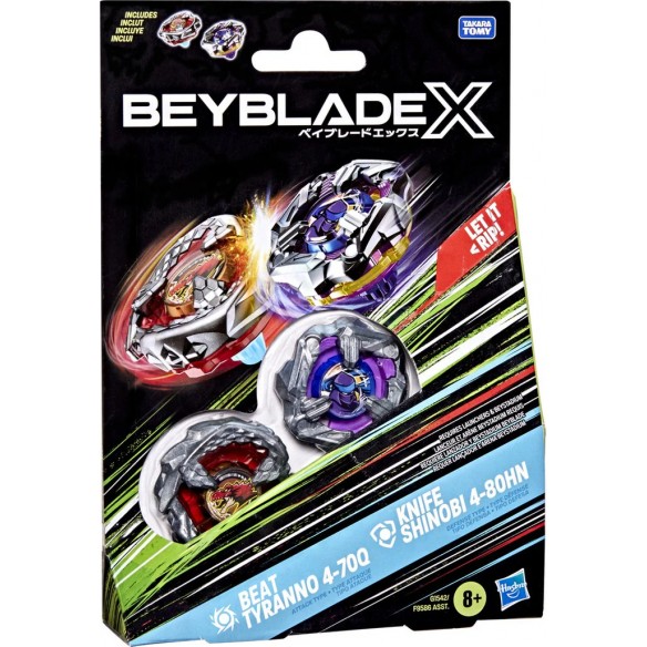 Beyblade X - Dual Pack - Beat Tyranno 4-70Q & Knife Shinobi 4-80HN Beyblade X - Dual Pack - Beat Tyranno 4-70Q & Knife Shinobi 4-80HN