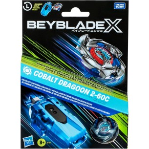 Beyblade X - Deluxe Left-Spin String Launcher Set - Cobalt Dragon 2-60C