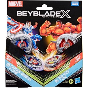Beyblade X - Starter Pack Marvel - Capitan America 4-70GB & Red Hulk 1-80R