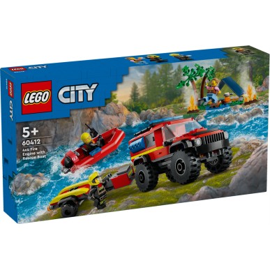 LEGO City - 60412 - Fuoristrada Antincendio e Gommone di Salvataggio